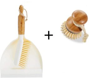 Merkloos Luxe Set Stoffer en Blik Bamboe|veeggarnituur bamboe Duurzaam beige 37x25cm| Afwasborstel - keukenborstel - rond handvat 10xØ7cm 80gr Merkloos Luxe Set Stoffer en Blik Bamboe|veeggarnituur bamboe Duurzaam beige 37x25cm| Afwasborstel - keukenborstel - rond handvat 10xØ7cm 80gr