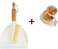 Luxury Set Bamboo Dustpan and Tin | bamboo sweeper Sustainable beige 37x25cm| Dishwashing brush - kitchen brush - round handle 10xØ7cm 80gr Luxury Set Bamboo Dustpan and Tin | bamboo sweeper Sustainable beige 37x25cm| Dishwashing brush - kitchen brush - round handle 10xØ7cm 80gr
