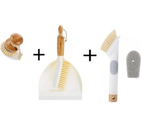 Merkloos Luxe Set Stoffer en Blik Bamboe|veeggarnituur bamboe Duurzaam beige 37x25cm| Afwasborstel - keukenborstel - rond handvat 10xØ7cm 80gr|afwasborstel & zeepdispenser 25 cm wit 2-delig Merkloos Luxe Set Stoffer en Blik Bamboe|veeggarnituur bamboe Duurzaam beige 37x25cm| Afwasborstel - keukenborstel - rond handvat 10xØ7cm 80gr|afwasborstel & zeepdispenser 25 cm wit 2-delig