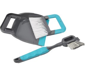 Merkloos dustpan and dustpan 19 x 21.5 cm blue - 2-in-1 tile and grout brush 30 cm grey/blue Merkloos dustpan and dustpan 19 x 21.5 cm blue - 2-in-1 tile and grout brush 30 cm grey/blue