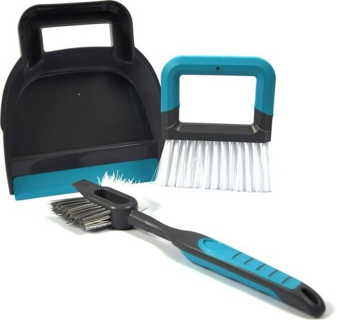 Merkloos stoffer en blik 19 x 21,5 cm blauw - 2-in-1 tegel- en voegenborstel 30 cm grijs/blauw Merkloos stoffer en blik 19 x 21,5 cm blauw - 2-in-1 tegel- en voegenborstel 30 cm grijs/blauw