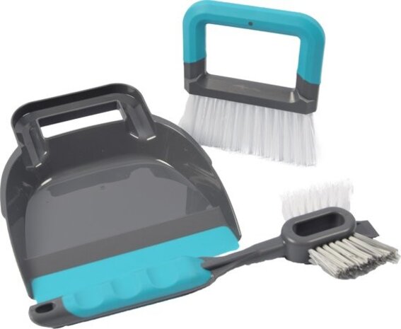 Merkloos dustpan and dustpan 19 x 21.5 cm blue - 2-in-1 tile and grout brush 30 cm grey/blue Merkloos dustpan and dustpan 19 x 21.5 cm blue - 2-in-1 tile and grout brush 30 cm grey/blue