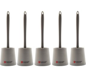 Discountershop 5x Toilet brush with silicone toilet brush - Toilet brush with holder - Stainless toilet brush - Non-slip Toilet brush - Sturdy brush Discountershop 5x Toilet brush with silicone toilet brush - Toilet brush with holder - Stainless toilet brush - Non-slip Toilet brush - Sturdy brush