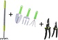 Handy Garden Set 6 pieces - 2 Secateurs - Rake - Shovel - Hoe - Telescopic Rake 63-90cm Handy Garden Set 6 pieces - 2 Secateurs - Rake - Shovel - Hoe - Telescopic Rake 63-90cm