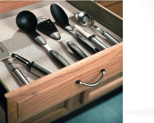 Merkloos 5x Non Slip Gripmat – GEEL – 30x150cm | Niet Klevende Antislipmat Gaas Patroon voor Bureaus en Keukenlades