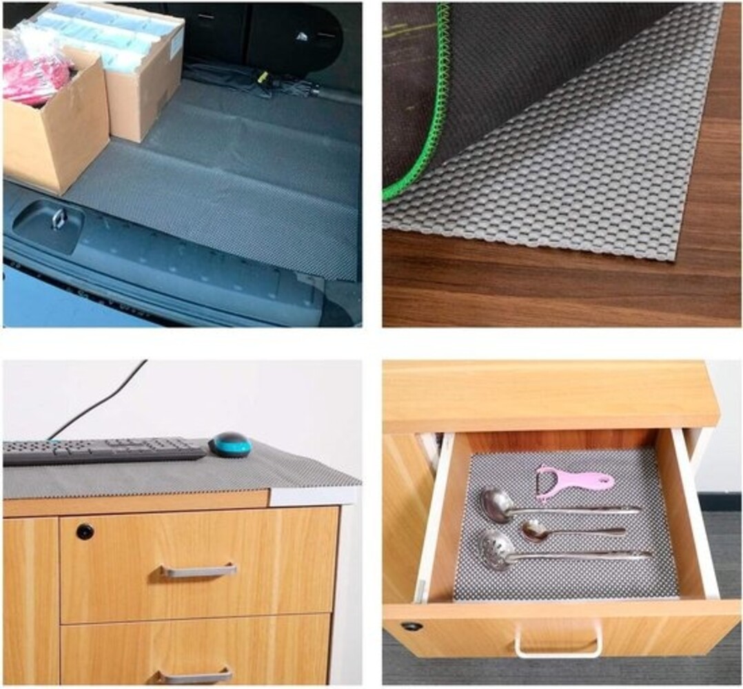 Merkloos 5x Non Slip Gripmat – GEEL – 30x150cm | Niet Klevende Antislipmat Gaas Patroon voor Bureaus en Keukenlades