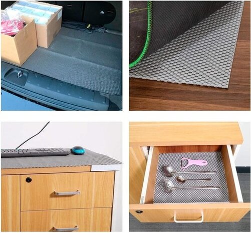 Merkloos 5x Non Slip Gripmat – GEEL – 30x150cm | Niet Klevende Antislipmat Gaas Patroon voor Bureaus en Keukenlades