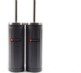 Merkloos Set of 2 x Gray Toilet Brush and Holder - Stainless Steel Toilet Brush Holder with Toilet Brush - 45x12cm - Matt Gray Merkloos Set of 2 x Gray Toilet Brush and Holder - Stainless Steel Toilet Brush Holder with Toilet Brush - 45x12cm - Matt Gray