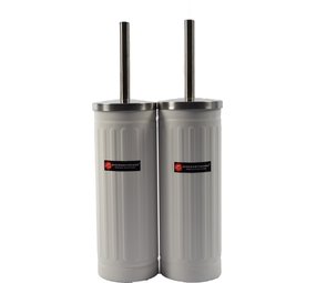 Discountershop Set van 2x Wit Toiletborstel & Houder - Roestvrijstalen Toiletborstelhouder met Toiletborstel - 45x12cm - Mat Wit Discountershop Set van 2x Wit Toiletborstel & Houder - Roestvrijstalen Toiletborstelhouder met Toiletborstel - 45x12cm - Mat Wit