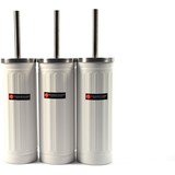 Merkloos Set of 3x White Toilet Brush and Holder - Stainless Steel Toilet Brush Holder with Toilet Brush - 45x12cm - Matt White Merkloos Set of 3x White Toilet Brush and Holder - Stainless Steel Toilet Brush Holder with Toilet Brush - 45x12cm - Matt White