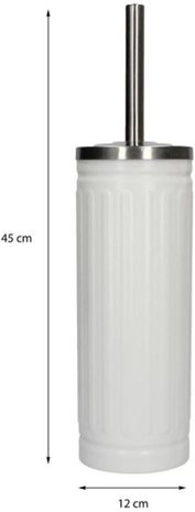 Merkloos Set of 3x White Toilet Brush and Holder - Stainless Steel Toilet Brush Holder with Toilet Brush - 45x12cm - Matt White Merkloos Set of 3x White Toilet Brush and Holder - Stainless Steel Toilet Brush Holder with Toilet Brush - 45x12cm - Matt White