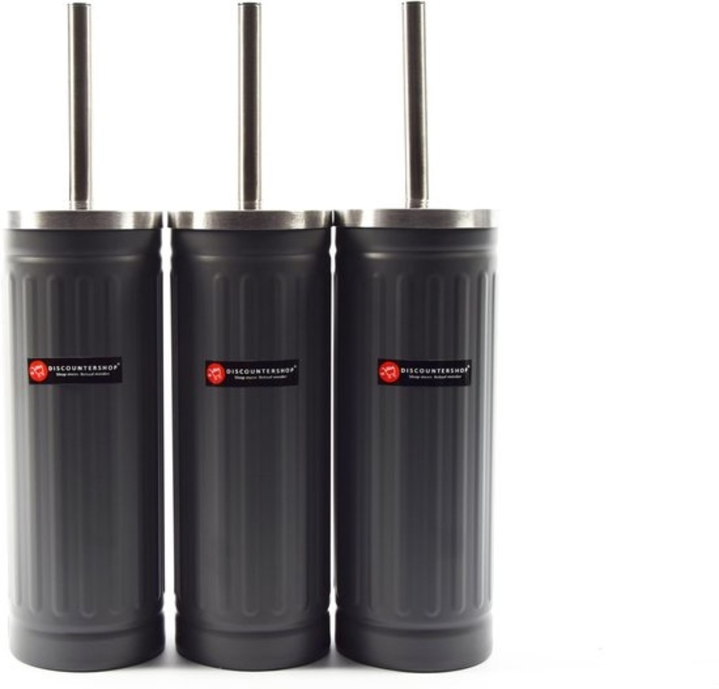 Merkloos Set of 3x gray Toilet Brush and Holder - Stainless Steel Toilet Brush Holder with Toilet Brush - 45x12cm - Matt Gray Merkloos Set of 3x gray Toilet Brush and Holder - Stainless Steel Toilet Brush Holder with Toilet Brush - 45x12cm - Matt Gray