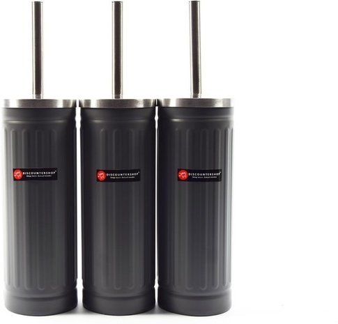 Merkloos Set of 3x gray Toilet Brush and Holder - Stainless Steel Toilet Brush Holder with Toilet Brush - 45x12cm - Matt Gray Merkloos Set of 3x gray Toilet Brush and Holder - Stainless Steel Toilet Brush Holder with Toilet Brush - 45x12cm - Matt Gray