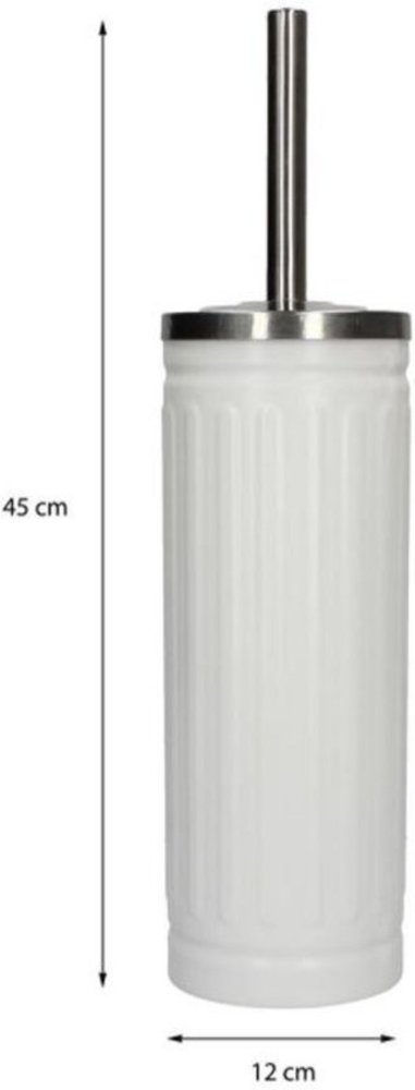 Merkloos Set van 4x Wit Toiletborstel & Houder - Roestvrijstalen Toiletborstelhouder met Toiletborstel - 45x12cm - Mat Wit Merkloos Set van 4x Wit Toiletborstel & Houder - Roestvrijstalen Toiletborstelhouder met Toiletborstel - 45x12cm - Mat Wit