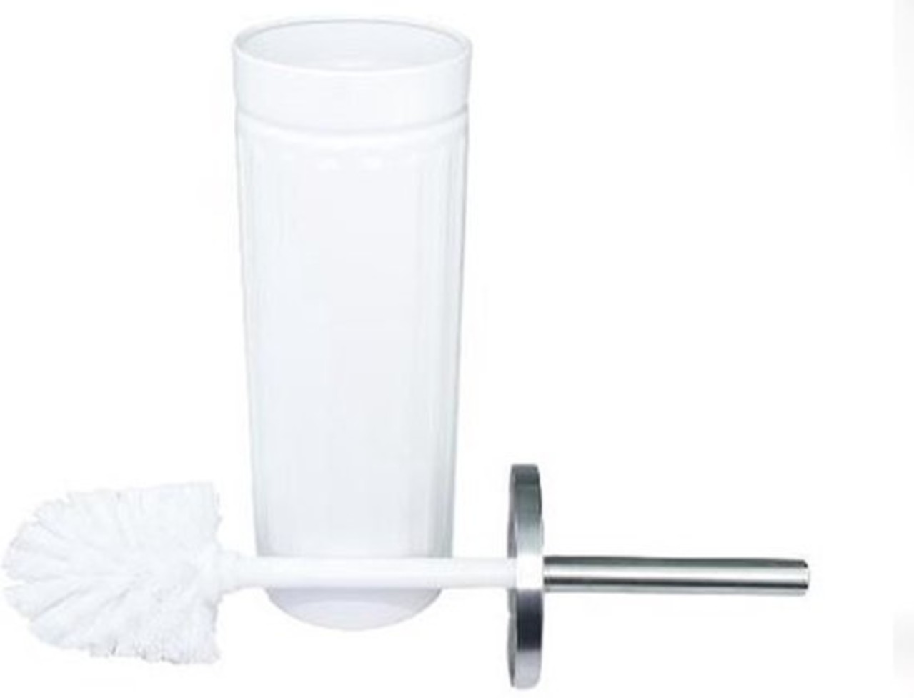 Merkloos Set van 4x Wit Toiletborstel & Houder - Roestvrijstalen Toiletborstelhouder met Toiletborstel - 45x12cm - Mat Wit Merkloos Set van 4x Wit Toiletborstel & Houder - Roestvrijstalen Toiletborstelhouder met Toiletborstel - 45x12cm - Mat Wit