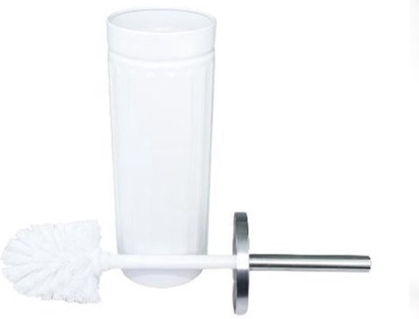 Merkloos Set van 4x Wit Toiletborstel & Houder - Roestvrijstalen Toiletborstelhouder met Toiletborstel - 45x12cm - Mat Wit Merkloos Set van 4x Wit Toiletborstel & Houder - Roestvrijstalen Toiletborstelhouder met Toiletborstel - 45x12cm - Mat Wit