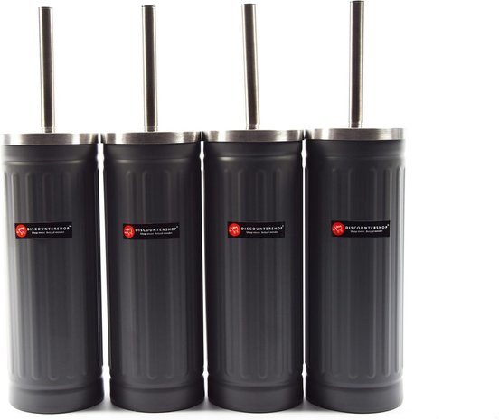 Merkloos Set of 4x gray Toilet Brush and Holder - Stainless Steel Toilet Brush Holder with Toilet Brush - 45x12cm - Matt gray Merkloos Set of 4x gray Toilet Brush and Holder - Stainless Steel Toilet Brush Holder with Toilet Brush - 45x12cm - Matt gray