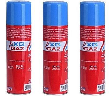 XQ 3x Busje aansteker gas / butaan gasfles 250 ml -