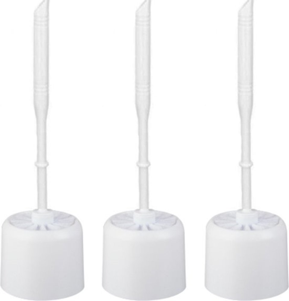 Merkloos Toiletborstel - Wcborstel kunststof -Toiletborstel in houder - Toiletborstelhouder - Wc borstel - borstel - Roestvrij -