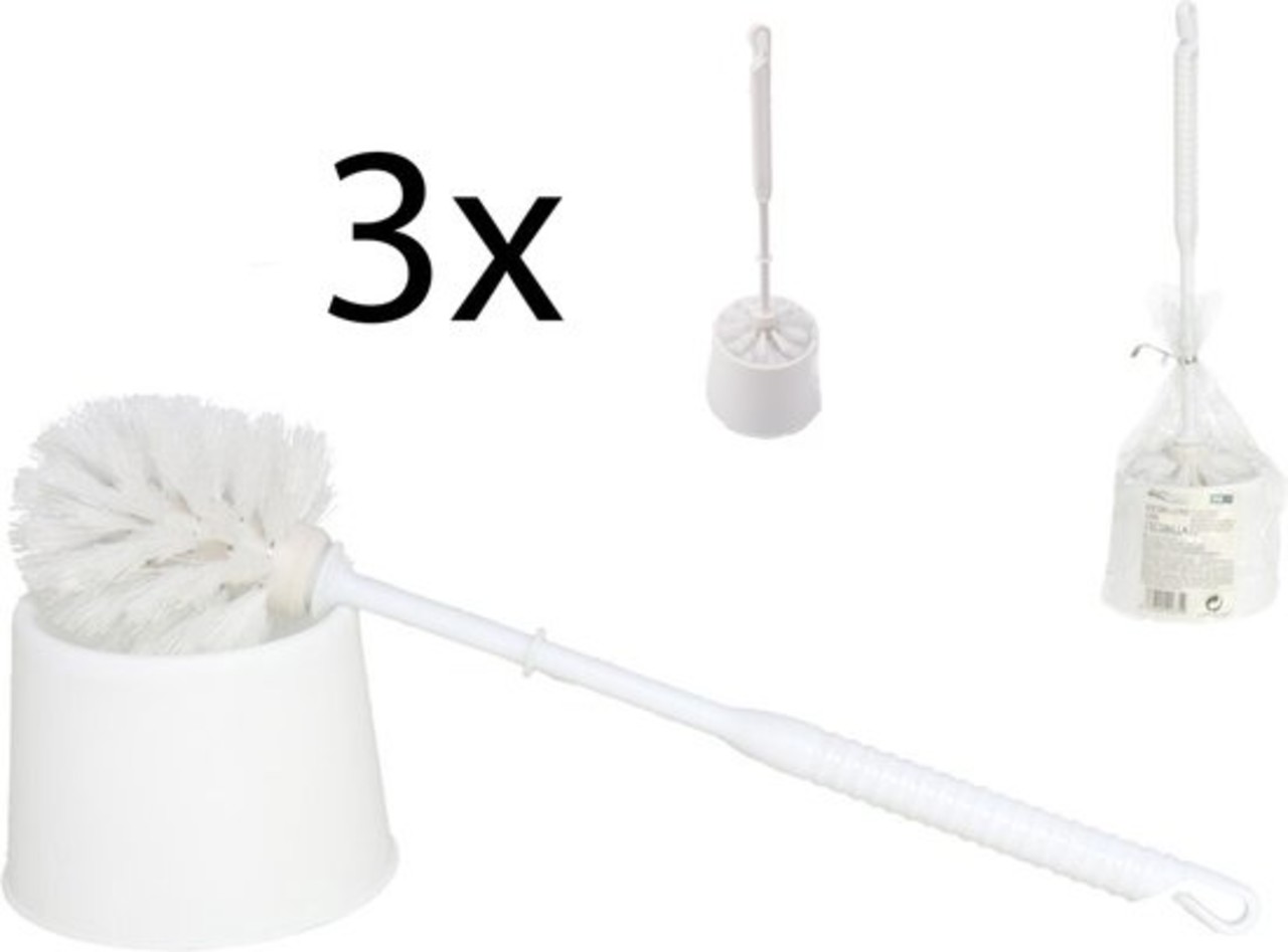Merkloos Toiletborstel - Wcborstel kunststof -Toiletborstel in houder - Toiletborstelhouder - Wc borstel - borstel - Roestvrij -
