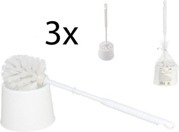 Merkloos Toiletborstel - Wcborstel kunststof -Toiletborstel in houder - Toiletborstelhouder - Wc borstel - borstel - Roestvrij -