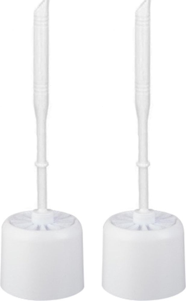 Merkloos Toiletborstel - Wcborstel kunststof -Toiletborstel in houder - Toiletborstelhouder - Wc borstel - borstel - Roestvrij -