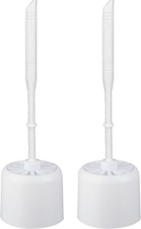 Merkloos Toiletborstel - Wcborstel kunststof -Toiletborstel in houder - Toiletborstelhouder - Wc borstel - borstel - Roestvrij -