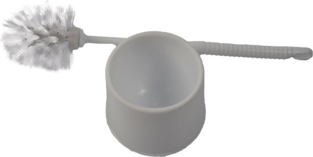 Merkloos Toiletborstel - Wcborstel kunststof -Toiletborstel in houder - Toiletborstelhouder - Wc borstel - borstel - Roestvrij -