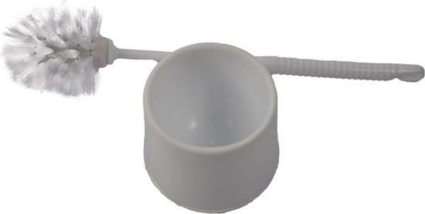 Merkloos Toiletborstel - Wcborstel kunststof -Toiletborstel in houder - Toiletborstelhouder - Wc borstel - borstel - Roestvrij -