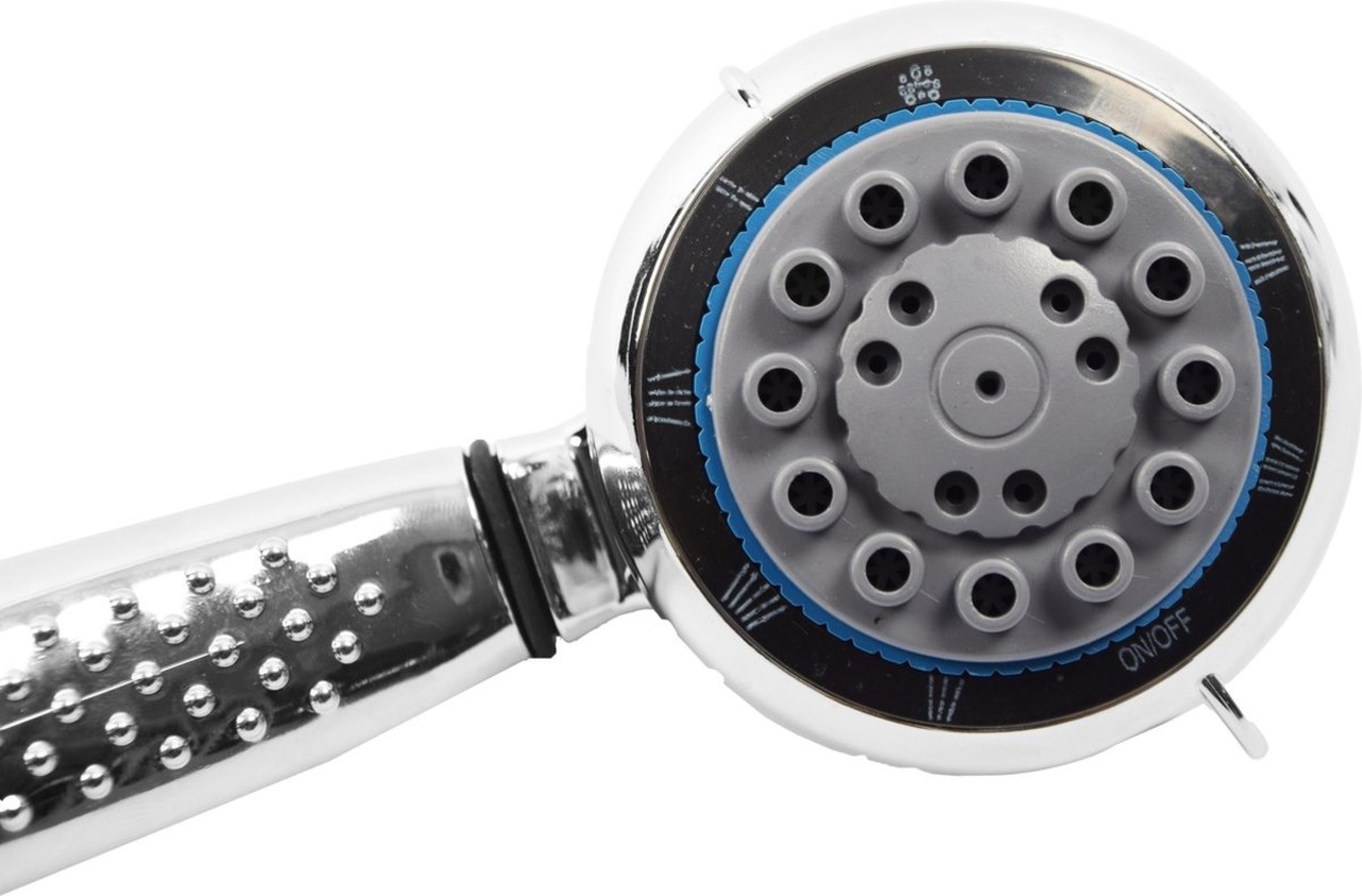 Merkloos Hand shower 1pc. ø 8cm chrome - Full jet - Chrome - Shower head Stainless - 8 Functions - size 21.5 cm diameter 8 cm - Water saving shower head Merkloos Hand shower 1pc. ø 8cm chrome - Full jet - Chrome - Shower head Stainless - 8 Functions - size 21.5 cm diameter 8 cm - Water saving shower head