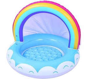 Merkloos Opblaaszwembad Regenboog Junior 95 X 66 Cm Vinyl Blauw