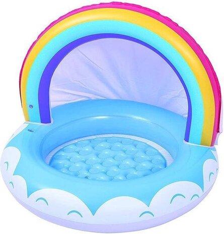 Merkloos Opblaaszwembad Regenboog Junior 95 X 66 Cm Vinyl Blauw
