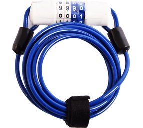 Dunlop Fietsslot Kabelslot Cijferslot 180cm x 4mm Blauw - Combinatieslot - Combination Lock - Fiets , scooter - Fietsslot Combinatie - combinatie fietsslot - fietsslot met code Dunlop Fietsslot Kabelslot Cijferslot 180cm x 4mm Blauw - Combinatieslot - Combination Lock - Fiets , scooter - Fietsslot Combinatie - combinatie fietsslot - fietsslot met code
