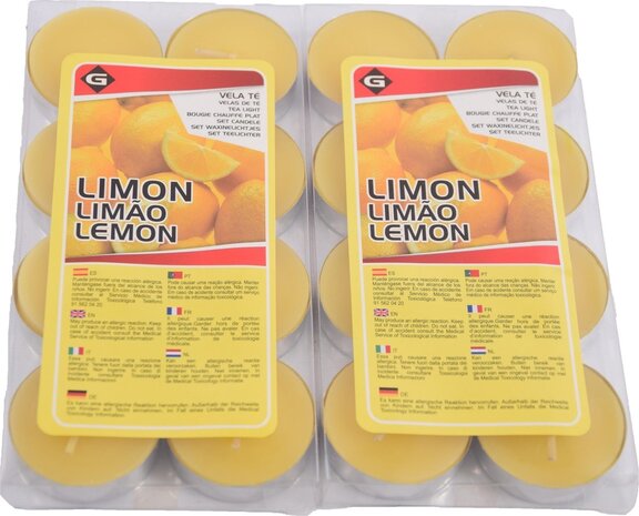 Delaram Fragrance tealights - Tealights with 3 Burning hours - Tealights - Fragrance tealights -tealights - 16 pieces Tealights with Fragrance - Lemon scented tealights Delaram Fragrance tealights - Tealights with 3 Burning hours - Tealights - Fragrance tealights -tealights - 16 pieces Tealights with Fragrance - Lemon scented tealights