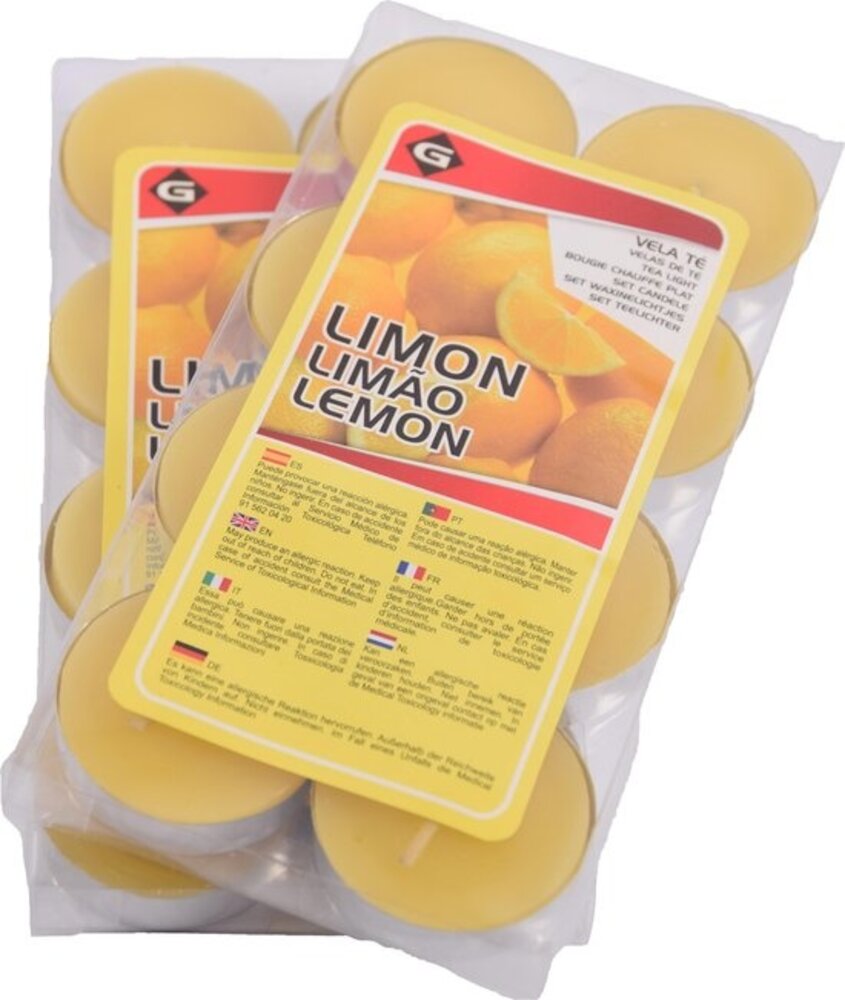 Delaram Fragrance tealights - Tealights with 3 Burning hours - Tealights - Fragrance tealights -tealights - 16 pieces Tealights with Fragrance - Lemon scented tealights Delaram Fragrance tealights - Tealights with 3 Burning hours - Tealights - Fragrance tealights -tealights - 16 pieces Tealights with Fragrance - Lemon scented tealights