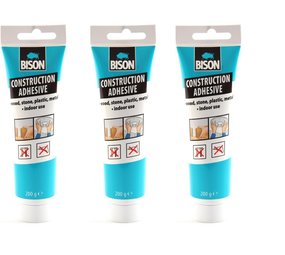 Bison 3x Constructielijm - Montagelijm van Bison met 200 gram - Bison 3x Constructielijm - Montagelijm van Bison met 200 gram -