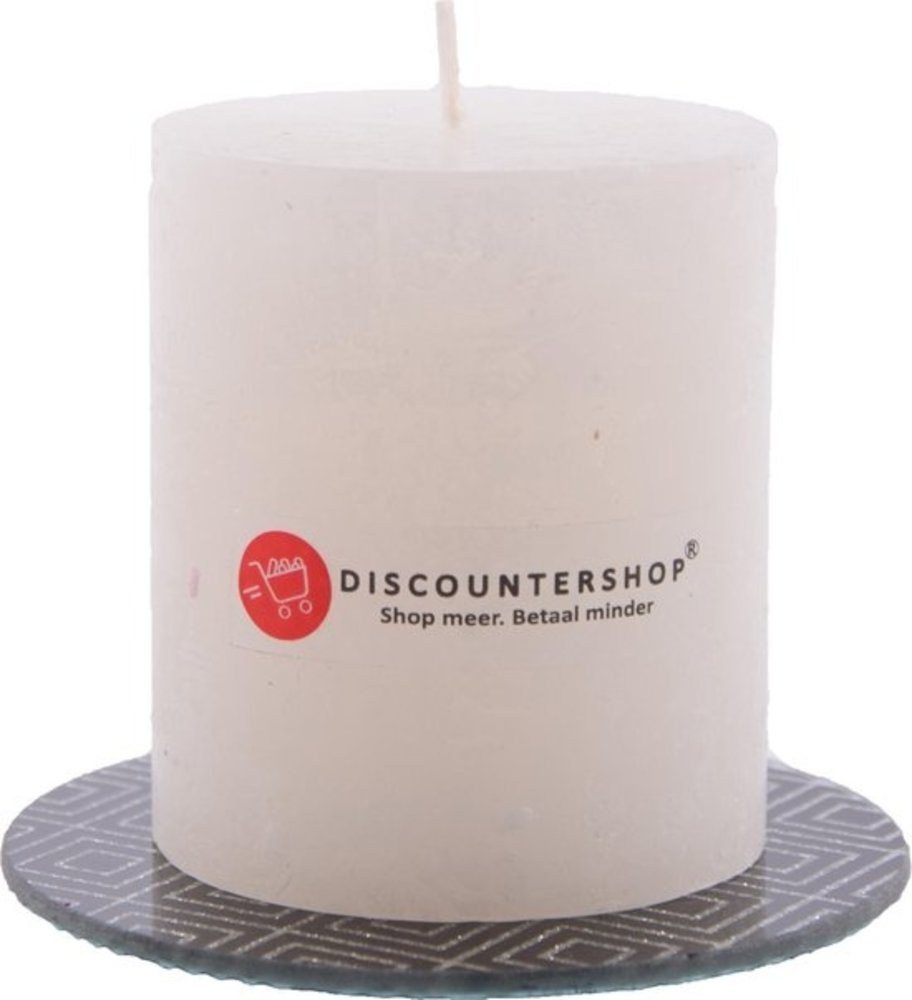 Discountershop Candle rustic pillar candle |5x Coasters | Warm color mix |brown - ocher yellow - Navy - White - Black| Discountershop Candle rustic pillar candle |5x Coasters | Warm color mix |brown - ocher yellow - Navy - White - Black|