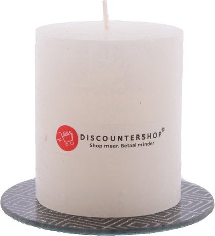 Discountershop Candle rustic pillar candle |5x Coasters | Warm color mix |brown - ocher yellow - Navy - White - Black| Discountershop Candle rustic pillar candle |5x Coasters | Warm color mix |brown - ocher yellow - Navy - White - Black|