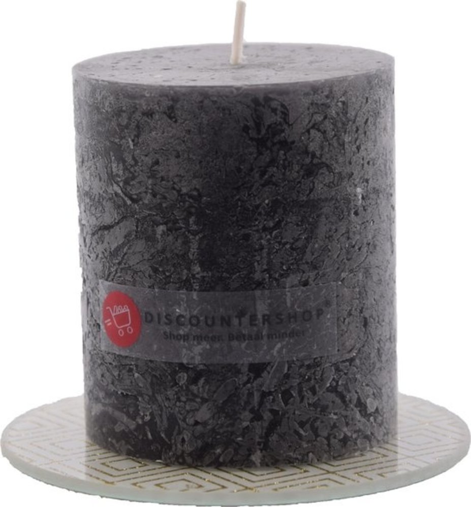 Discountershop Candle rustic pillar candle |5x Coasters | Warm color mix |brown - ocher yellow - Navy - White - Black| Discountershop Candle rustic pillar candle |5x Coasters | Warm color mix |brown - ocher yellow - Navy - White - Black|