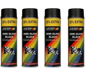 Motip Motip Zijdeglans Acryllak Zwart - 500 ml - Spuit spray zwart - Verf zwart kopen - 4 X Spuitspray LAK ZWART ZIJDEGLANS 500 ML sneldrogend