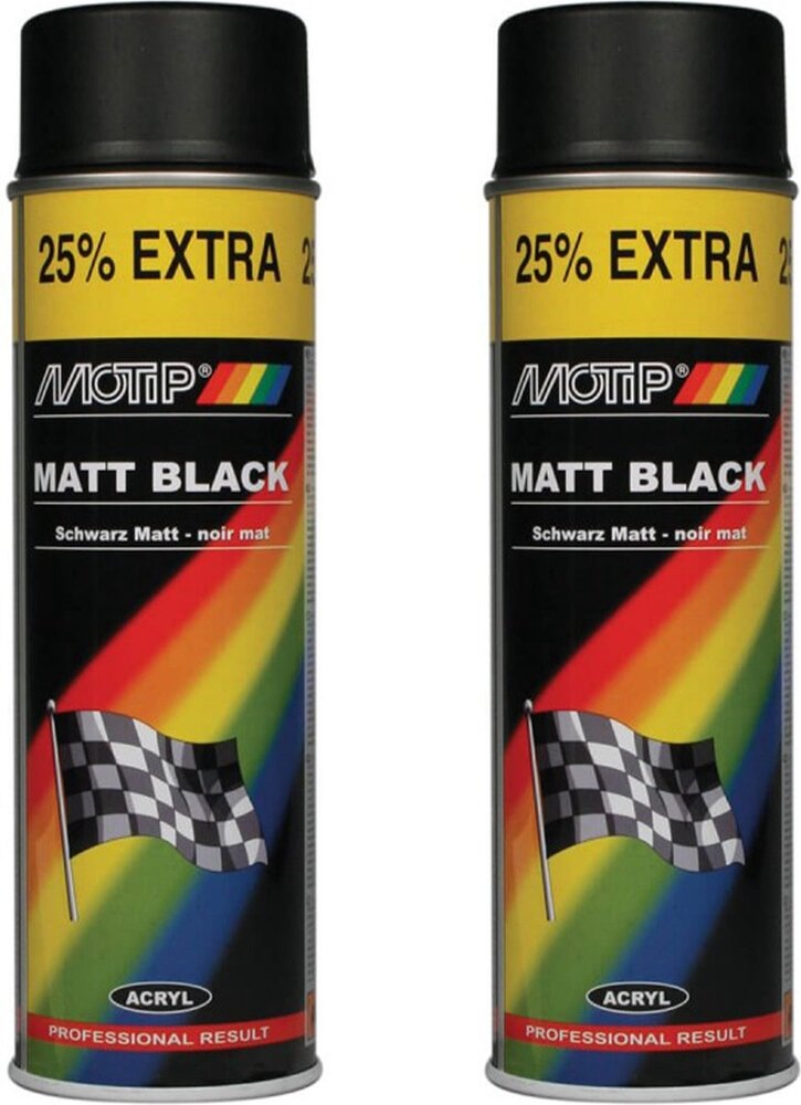 Motip Motip paint 4 pieces spray paint Matt black fast drying 500 mL for metal, wood, aluminum and stone - 25 % EXTRA Motip Motip paint 4 pieces spray paint Matt black fast drying 500 mL for metal, wood, aluminum and stone - 25 % EXTRA