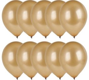 Merkloos 10x Gouden ballonnen - 27 cm - ballon goud voor helium of lucht Merkloos 10x Gouden ballonnen - 27 cm - ballon goud voor helium of lucht