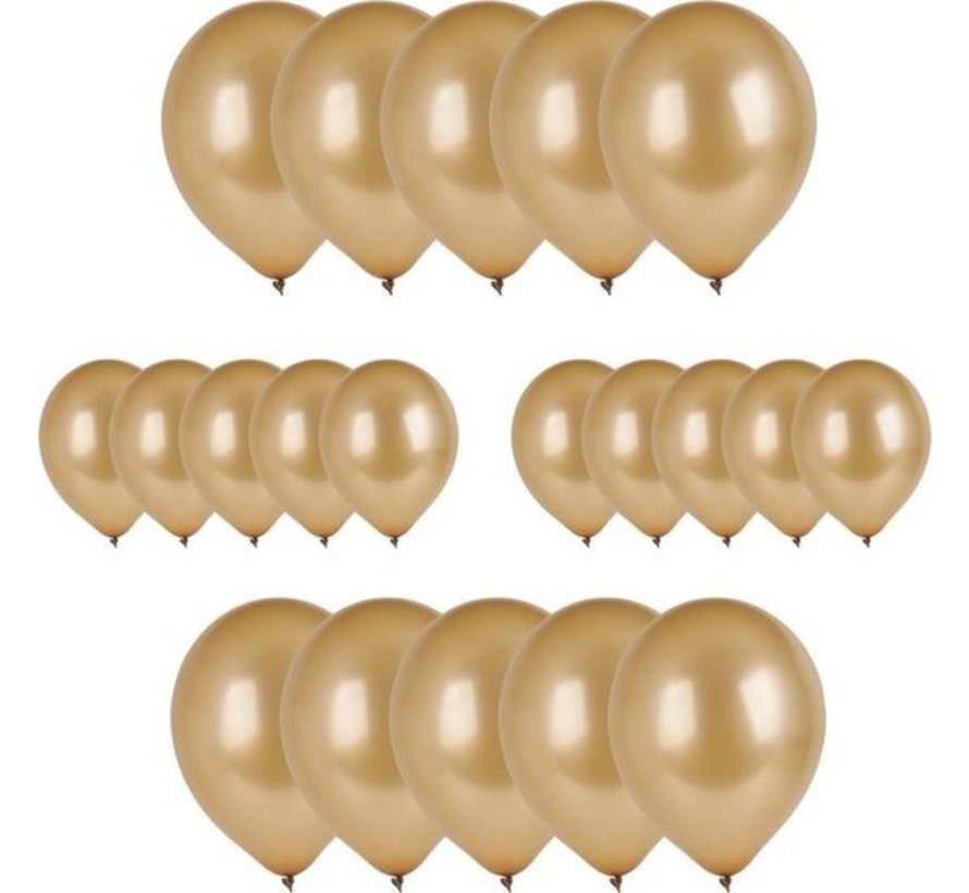 20x Gouden ballonnen - 27 cm - ballon goud voor helium of lucht