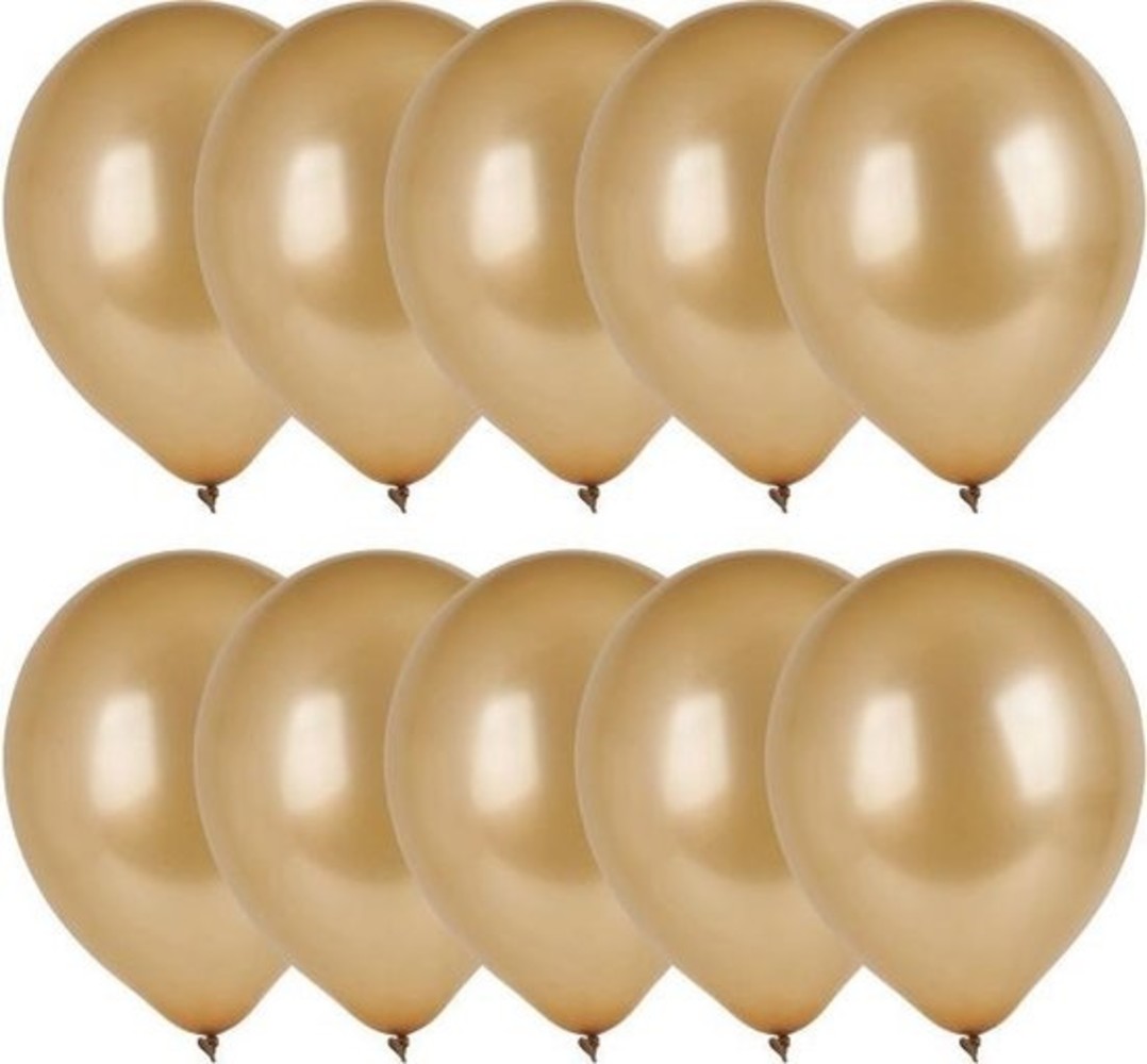 Merkloos 40x Gold balloons - 27 cm - balloon gold for helium or air