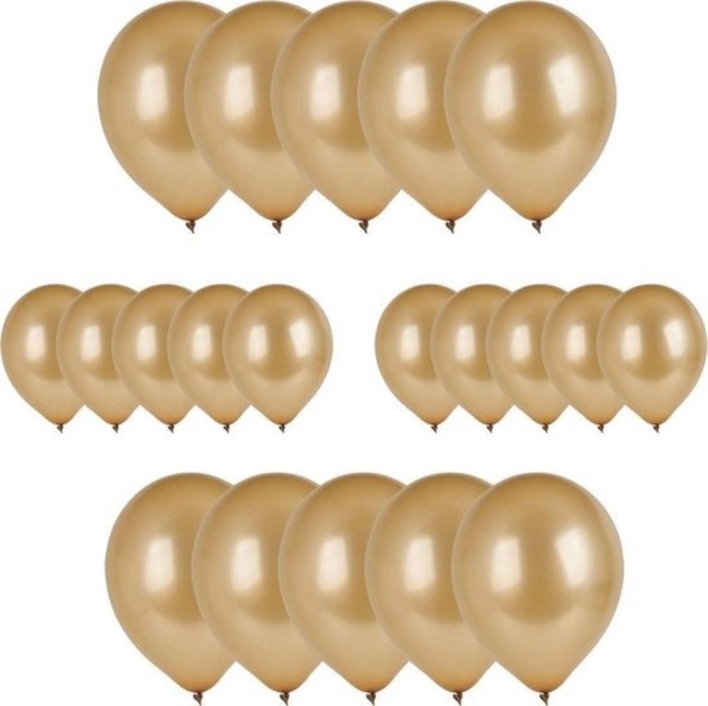 Merkloos 40x Gold balloons - 27 cm - balloon gold for helium or air