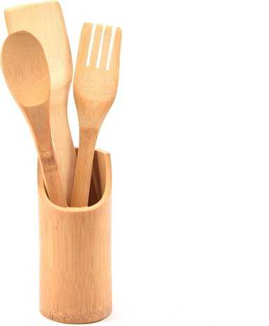 Merkloos 4-delige bamboe spatel set - Bamboe houten keukengerei Merkloos 4-delige bamboe spatel set - Bamboe houten keukengerei
