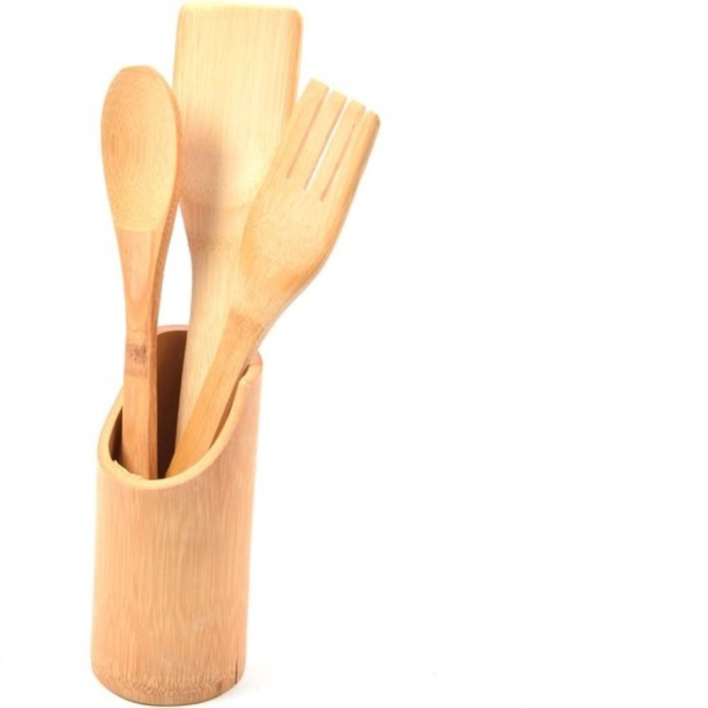 Merkloos 4-delige bamboe spatel set - Bamboe houten keukengerei Merkloos 4-delige bamboe spatel set - Bamboe houten keukengerei