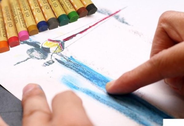 Merkloos Crafter's set 12 kleuren krijtjes pastels oliepastels