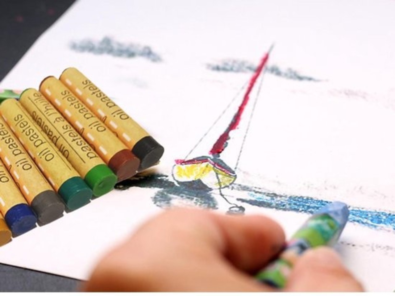 Merkloos Crafter's set 12 kleuren krijtjes pastels oliepastels