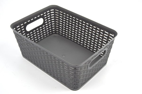 Storage basket Basket Rattan 36x26x15cm Gray Discountershop
